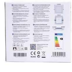 Faretto Led Slim Da Incasso 9W Quadrato Cornice Bianca Apertura 100 Gradi Bianco Caldo 3000K Aigostar -Negozio al dettaglio Paulmann 32027092 4