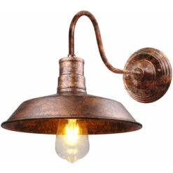 Lampadario Antico Retrò Ø26CM Applique In Ferro Battuto In Metallo Lampada Da Parete Industriale Nostalgica Creativa Per Loft Cafe Office Ruggine
