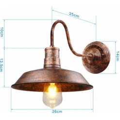 Lampadario Antico Retrò Ø26CM Applique In Ferro Battuto In Metallo Lampada Da Parete Industriale Nostalgica Creativa Per Loft Cafe Office Ruggine -Negozio al dettaglio Paulmann 32152586 4