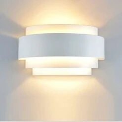 Lampada Da Parete A LED Design Semplice Lampada Da Parete In Metallo Per Camera Da Letto Scala Negozio Soggiorno Ufficio Portico (bianco Caldo) [Classe Di Efficienza Energetica A++]