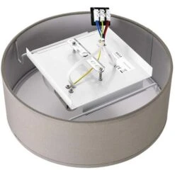 Lampadario Plafoniera In Tessuto 30cm Rotondo 2 Luci E14 Design Moderno Tortora -Negozio al dettaglio Paulmann 32723714 3