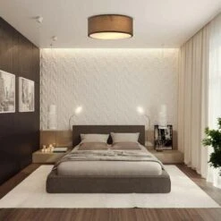 Lampadario Plafoniera In Tessuto 30cm Rotondo 2 Luci E14 Design Moderno Tortora -Negozio al dettaglio Paulmann 32723714 4