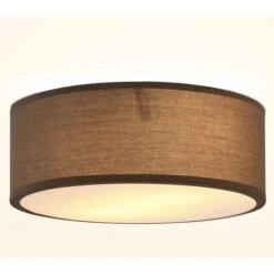 Lampadario Plafoniera In Tessuto 30cm Rotondo 2 Luci E14 Design Moderno Tortora -Negozio al dettaglio Paulmann 32723714 5