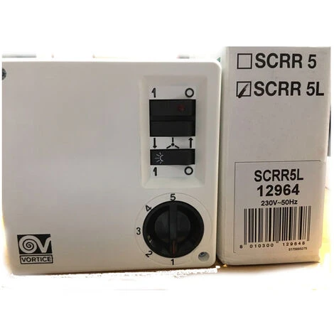 Vortice 12964 Regolatore Di Velocità SCRR5L 5 Posizioni Per Ventilatori Soffitto 3 Vortice 12964 Regolatore Di Velocità SCRR5L 5 Posizioni Per Ventilatori Soffitto