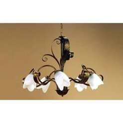 Onli 4240/5 Lampadario, Marrone, Metallovetro