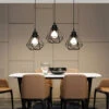 Plafoniera Retrò A 3 Luci In Metallo E27 Lampadari A Sospensione Vintage Luce Pendente Industriale Nera Lampadari A Sospensione Stile Gabbia A