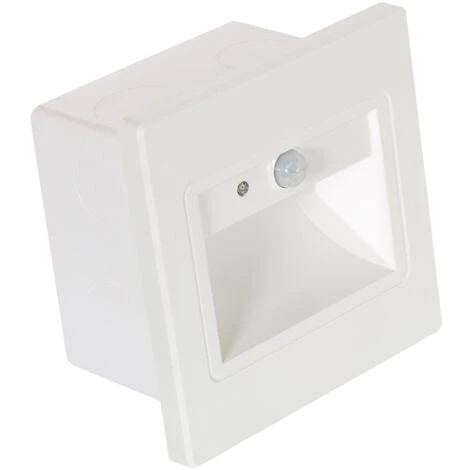 Segnapasso Da Parete LED 1.5W Da Incasso Con Sensore PIR Bark Bianco Bianco Naturale 4000K 53 Mm120º 3 Segnapasso Da Parete LED 1.5W Da Incasso Con Sensore PIR Bark Bianco Bianco Naturale 4000K 53 Mm120º