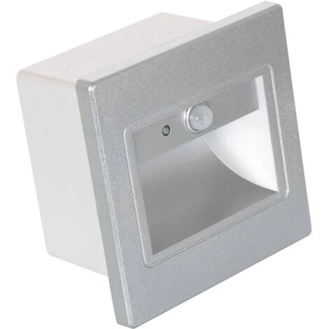 Segnapasso Da Parete LED 1.5W Da Incasso Con Sensore PIR Bark Grigio Bianco Naturale 4000K 50 Mm120º 5 Segnapasso Da Parete LED 1.5W Da Incasso Con Sensore PIR Bark Grigio Bianco Naturale 4000K 50 Mm120º - immagine 3