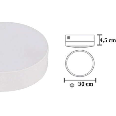 Plafoniera Led Soffitto 50W Luce Calda Lampada Rotonda Moderna Applique Bianco 5 Plafoniera Led Soffitto 50W Luce Calda Lampada Rotonda Moderna Applique Bianco - immagine 3