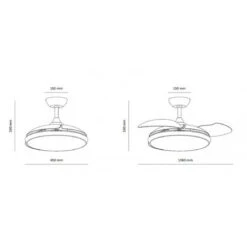 Ventilatore LED Da Soffitto Caicos Bianco Pale Pieghevoli Motore DC TECHBREY 106cm -Negozio al dettaglio Paulmann 36231549 5