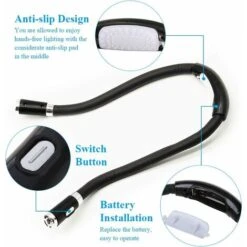 SOEKAVIA Lampada Da Lettura A Led Hands Free Appesa Al Collo 4 Perline Lampada A LED, Modalità 4 Velocità, Può Essere Letta Sul Letto O In Macchina (nero) -Negozio al dettaglio Paulmann 36248049 3