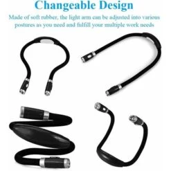 SOEKAVIA Lampada Da Lettura A Led Hands Free Appesa Al Collo 4 Perline Lampada A LED, Modalità 4 Velocità, Può Essere Letta Sul Letto O In Macchina (nero) -Negozio al dettaglio Paulmann 36248049 5