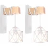 2PCS Applique Da Parete In Legno Retrò Lampada A Muro A Forma Di Cubo Luce A Muro Quadrata Creativa Moderna Per Scala Da Comodino A Soppalco Bianca -Negozio al dettaglio Paulmann 36258611 1