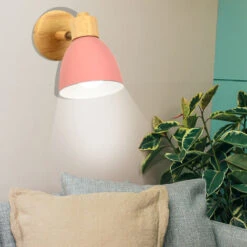 Applique Da Muro Moderna In Legno Nordico Applique Da Parete Vintage Retrò Per Soggiorno Bar Caffetteria Camera Da Letto Interna Rosa -Negozio al dettaglio Paulmann 37534219 4