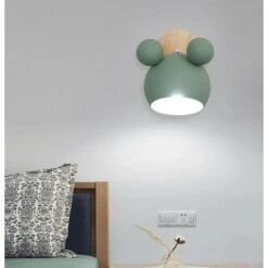 2X Applique Da Muro Nordica Lampada A Muro Per Cartoni Animati Applique Da Parete Creativa Luce A Muro Di Personalità Semplice Per Soggiorno Camera Da Letto Camera Dei Bambini Verde -Negozio al dettaglio Paulmann 37544027 4
