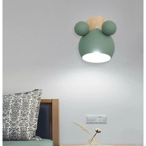 Applique Da Muro Nordica Lampada A Muro Per Cartoni Animati Luce A Muro Di Personalità Semplice Applique Da Parete Creativa Per Soggiorno Camera Da Letto Camera Dei Bambini Verde 4 Applique Da Muro Nordica Lampada A Muro Per Cartoni Animati Luce A Muro Di Personalità Semplice Applique Da Parete Creativa Per Soggiorno Camera Da Letto Camera Dei Bambini Verde - immagine 2