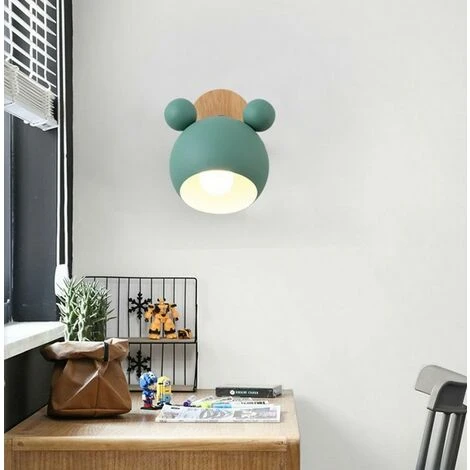 Applique Da Muro Nordica Lampada A Muro Per Cartoni Animati Luce A Muro Di Personalità Semplice Applique Da Parete Creativa Per Soggiorno Camera Da Letto Camera Dei Bambini Verde 6 Applique Da Muro Nordica Lampada A Muro Per Cartoni Animati Luce A Muro Di Personalità Semplice Applique Da Parete Creativa Per Soggiorno Camera Da Letto Camera Dei Bambini Verde - immagine 4
