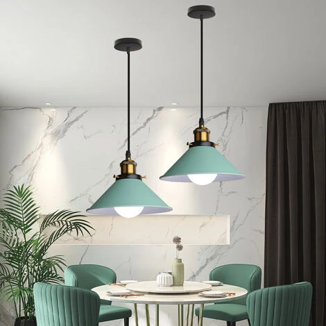 Lampadari A Sospensione Retrò Verde Lampadari A Sospensione Vintage Ø22CM Plafoniera Industriale Luce Pendente Moderna Per Ristorante Loft Kitchen Coffee Shop E27 6 Lampadari A Sospensione Retrò Verde Lampadari A Sospensione Vintage Ø22CM Plafoniera Industriale Luce Pendente Moderna Per Ristorante Loft Kitchen Coffee Shop E27 - immagine 4