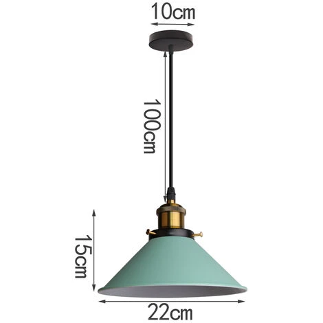 Lampadari A Sospensione Retrò Verde Lampadari A Sospensione Vintage Ø22CM Plafoniera Industriale Luce Pendente Moderna Per Ristorante Loft Kitchen Coffee Shop E27 7 Lampadari A Sospensione Retrò Verde Lampadari A Sospensione Vintage Ø22CM Plafoniera Industriale Luce Pendente Moderna Per Ristorante Loft Kitchen Coffee Shop E27 - immagine 5
