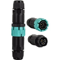 Connettore Per Cavo Tenuta Stagna Connessione Maschio Femmina 3 Pin 0.5-2.5mm² IP68 Nero