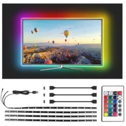 Striscia Led USB 5V Retroilluminazione Per TV 2,5W SMD 5050 4x50cm IP65 RGB Aigostar