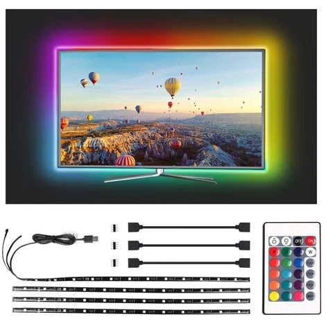 Striscia Led USB 5V Retroilluminazione Per TV 2,5W SMD 5050 4x50cm IP65 RGB Aigostar 3 Striscia Led USB 5V Retroilluminazione Per TV 2,5W SMD 5050 4x50cm IP65 RGB Aigostar