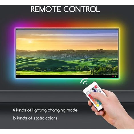 Striscia Led USB 5V Retroilluminazione Per TV 2,5W SMD 5050 4x50cm IP65 RGB Aigostar 7 Striscia Led USB 5V Retroilluminazione Per TV 2,5W SMD 5050 4x50cm IP65 RGB Aigostar - immagine 5