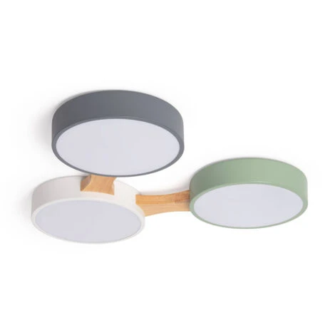 Plafoniera LED 30W Metallo E Legno CCT Selezionabile Sams Multicolore510 Mm 4 Plafoniera LED 30W Metallo E Legno CCT Selezionabile Sams Multicolore510 Mm - immagine 2