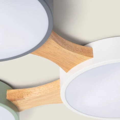 Plafoniera LED 30W Metallo E Legno CCT Selezionabile Sams Multicolore510 Mm 7 Plafoniera LED 30W Metallo E Legno CCT Selezionabile Sams Multicolore510 Mm - immagine 5