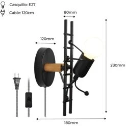 Applique Con Interruttore E Spina "Doll Ladder". Colore Nero -Negozio al dettaglio Paulmann 41983747 5
