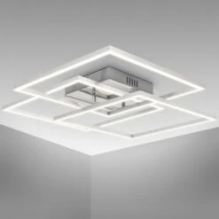 B.K.Licht Plafoniera LED Da 40W, 2 Cornici Orientabili, Luce Calda 3000K, Lampada Da Soffitto Per Ufficio “Frame”, Colore Cromato-alluminio Spazzolato -Negozio al dettaglio Paulmann 42417119 3