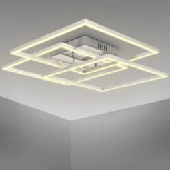 B.K.Licht Plafoniera LED Da 40W, 2 Cornici Orientabili, Luce Calda 3000K, Lampada Da Soffitto Per Ufficio “Frame”, Colore Cromato-alluminio Spazzolato -Negozio al dettaglio Paulmann 42417119 4
