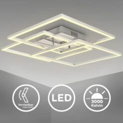 B.K.Licht Plafoniera LED Da 40W, 2 Cornici Orientabili, Luce Calda 3000K, Lampada Da Soffitto Per Ufficio “Frame”, Colore Cromato-alluminio Spazzolato -Negozio al dettaglio Paulmann 42417119 5