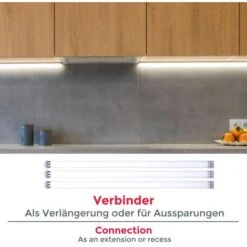 Striscia LED 2m, Set Di 4 Pezzi Da 50cm, Luce Bianca Naturale 4000k, Include Connettori, Interruttore E Spina Europea, Uso Interno, Accorciabili, Adesive, Per Soggiorno Cucina Camera Da Letto, IP20 -Negozio al dettaglio Paulmann 42825713 5