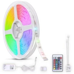 B.K.Licht Striscia LED 3m, Rivestimento In Silicone Trasparente, Cambio Colori RGB Con Telecomando, Dimmerabile, Adesiva, Accorciabile, Nastro Luminoso LED, Bianca, Per Interni IP20 -Negozio al dettaglio Paulmann 42825895 3