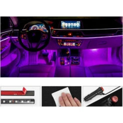 Striscia LED Interni Auto Rgb 4 Strip Luminose Adesive 72 Led Impermeabili QCD52 -Negozio al dettaglio Paulmann 43740953 3