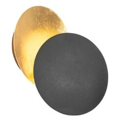 QAZQA Appliques Sunrise - Moderno - Acciaio - Nero/Oro/Ottone - Tondo Max. 1 X Watt -Negozio al dettaglio Paulmann 46034164 4