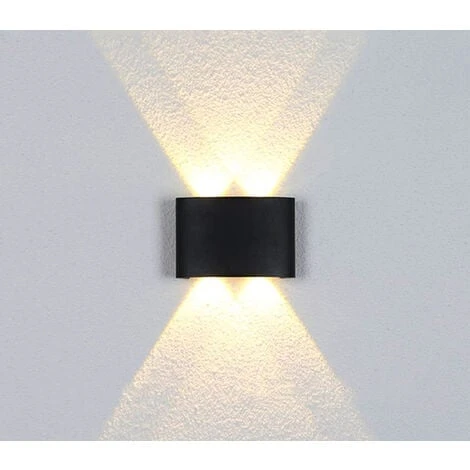 Applique LED Lampada Parete Ovale Nero 12W Luce Naturale Esterno Interno FD-10 3 Applique LED Lampada Parete Ovale Nero 12W Luce Naturale Esterno Interno FD-10