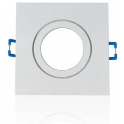 PRO LED SPE11 - Porta Faretto Quadrato Da Incasso Mis.91x91mm, Diam.60mm, Bianco (senza Portalampada)