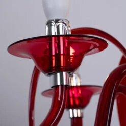 Lampadario Lampadario Lampadario Rosso 5 Fiamme, Sospensione Lampada Sospensione Sala Da Pranzo, Metallo Cromato Classico, 5x Prese E14, DxH 55x130cm -Negozio al dettaglio Paulmann 46923551 4