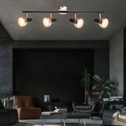 Plafoniera Led Faretti A Soffitto Faretti Orientabili Rame Design L 60 Cm Soggiorno -Negozio al dettaglio Paulmann 46924486 3