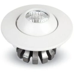 Trade Shop - Faretto 3w Orientabile Tondo Da Incasso Bianco Lucido Con Alette Per Cartongesso -bianco Freddo -