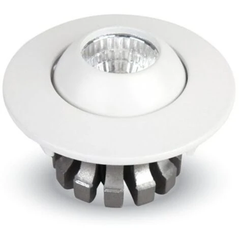 Trade Shop - Faretto 3w Orientabile Tondo Da Incasso Bianco Lucido Con Alette Per Cartongesso -bianco Freddo - 3 Trade Shop - Faretto 3w Orientabile Tondo Da Incasso Bianco Lucido Con Alette Per Cartongesso -bianco Freddo -