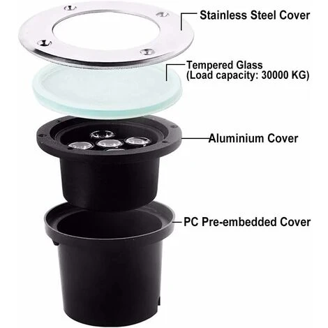 Kueatily 4pcs 1W HA CONDOTTO LA Luce Del Punto Da Incasso Esterna Rotonda LED Bianco Neutro Illuminazione Del Percorso Illuminazione Da Incasso Del Giardino Per Pathway Deck Patio Yard Paesaggio 5 Kueatily 4pcs 1W HA CONDOTTO LA Luce Del Punto Da Incasso Esterna Rotonda LED Bianco Neutro Illuminazione Del Percorso Illuminazione Da Incasso Del Giardino Per Pathway Deck Patio Yard Paesaggio - immagine 3