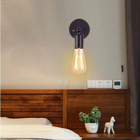 Vintage Industriale Applique Parete Camera Da Letto Soggiorno Cucina E27 Ferro Battuto Lampada Parete 6 Vintage Industriale Applique Parete Camera Da Letto Soggiorno Cucina E27 Ferro Battuto Lampada Parete - immagine 4