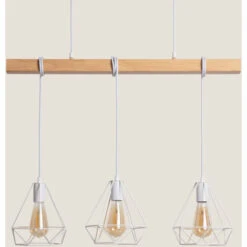 Lampada A Sospensione In Metallo E Legno Sarda 3 Faretti Bianco200 Mm360º -Negozio al dettaglio Paulmann 50821775 3