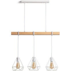 Lampada A Sospensione In Metallo E Legno Sarda 3 Faretti Bianco200 Mm360º -Negozio al dettaglio Paulmann 50821775 4