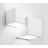 Applique LED Lampada Parete Gesso Moderno Doppio Quadrato Cubo Verniciabile G9