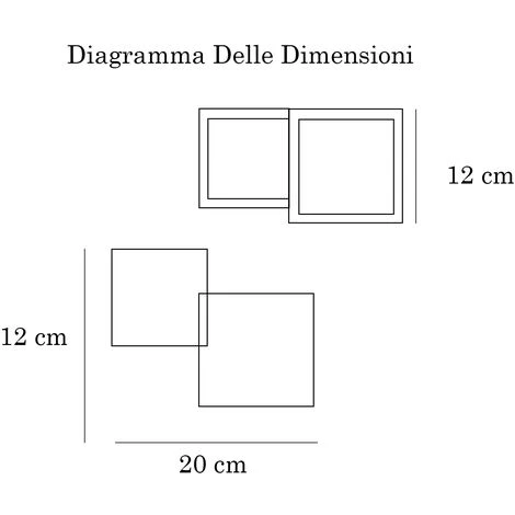 Applique LED Lampada Parete Gesso Moderno Doppio Quadrato Cubo Verniciabile G9 7 Applique LED Lampada Parete Gesso Moderno Doppio Quadrato Cubo Verniciabile G9 - immagine 5