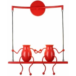 Lampada Da Parete Creativa A Doppia Testa Person Art Lampada Da Parete Lampada Da Parete Alla Moda Moderna Rosso Per L'Ufficio Del Bar Della Camera Da Letto